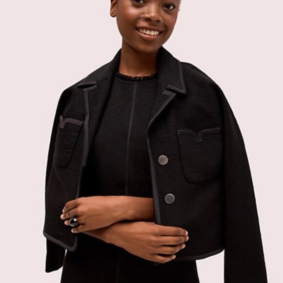 kate spade Jackets & Blazers - Kate Spade Tweed Pocket Jacket Blazer in Black NWOT
